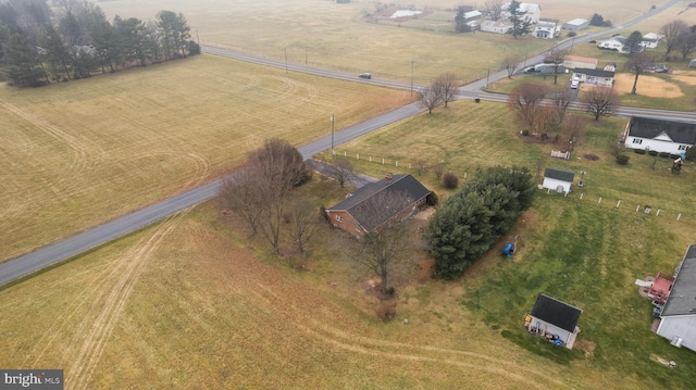 bird's eye view with a rural view