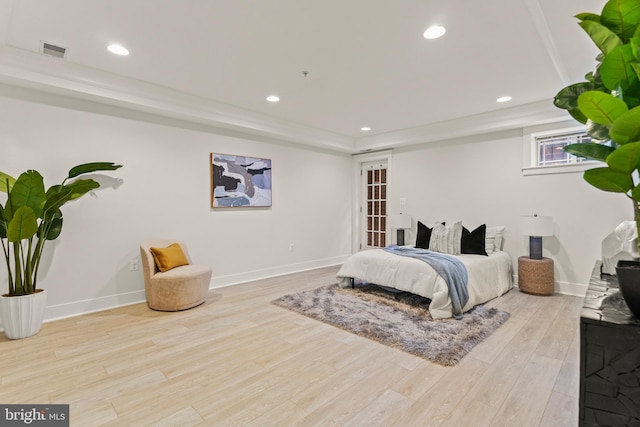 bedroom featuring light hardwood / wood-style flooring