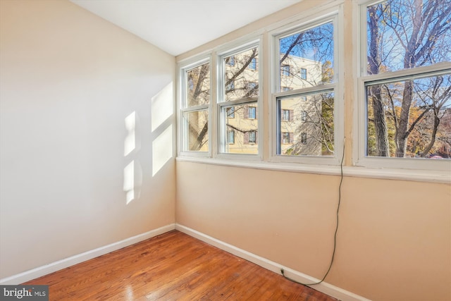 interior space with hardwood / wood-style flooring, vaulted ceiling, and a healthy amount of sunlight