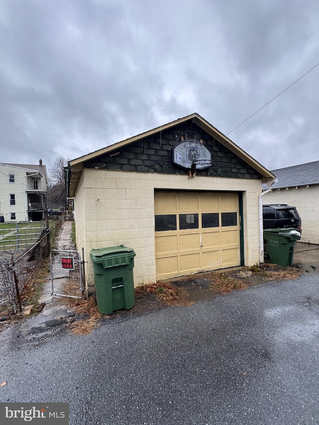 view of garage