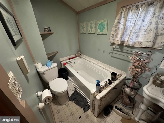 bathroom with a bathtub and toilet