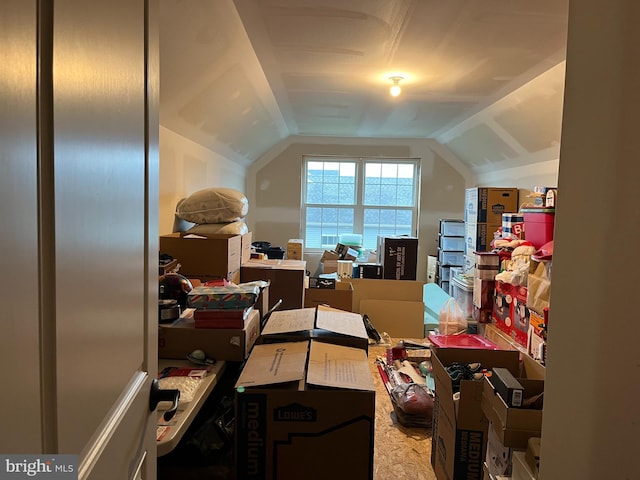 interior space featuring lofted ceiling