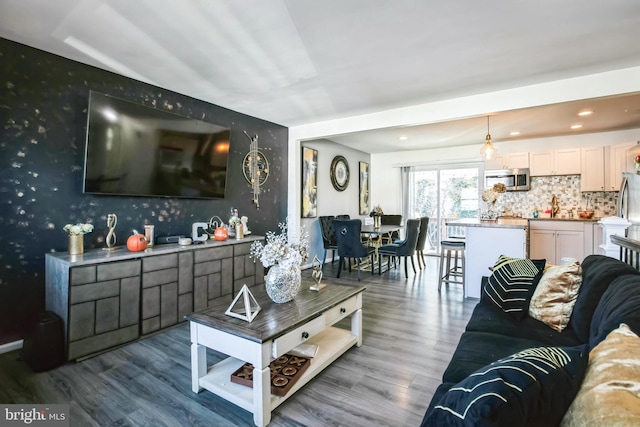 living room featuring hardwood / wood-style floors