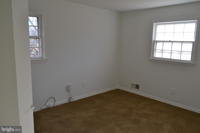 carpeted empty room featuring plenty of natural light