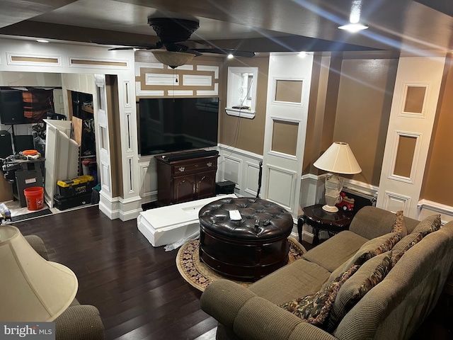 living room featuring hardwood / wood-style flooring