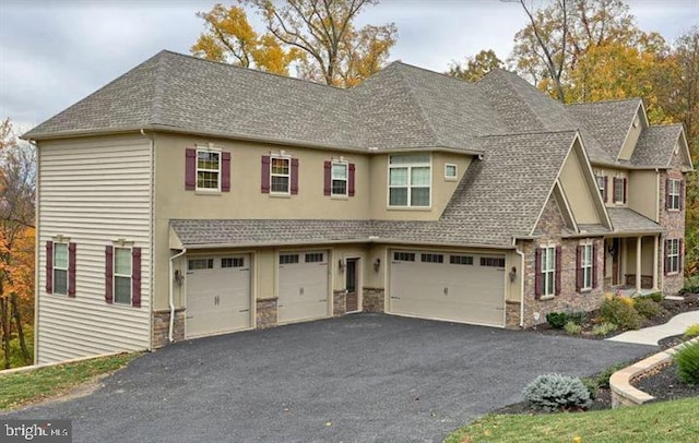 view of front of house with a garage