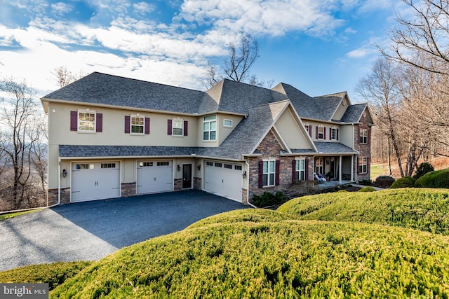 view of front of house with a garage