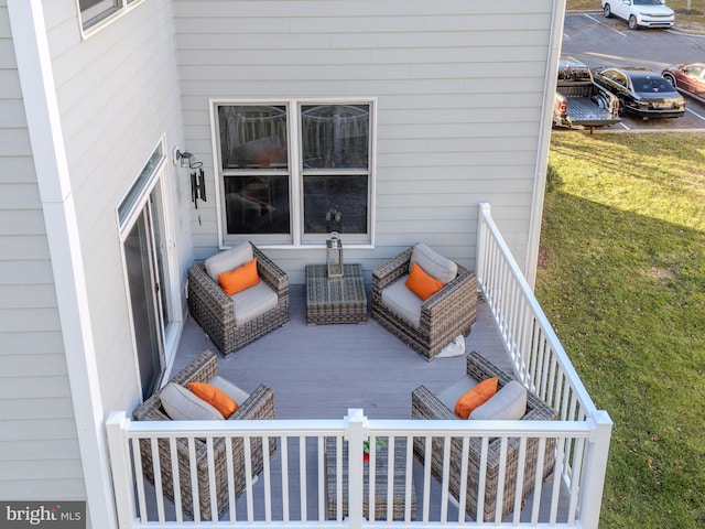 view of patio with a wooden deck