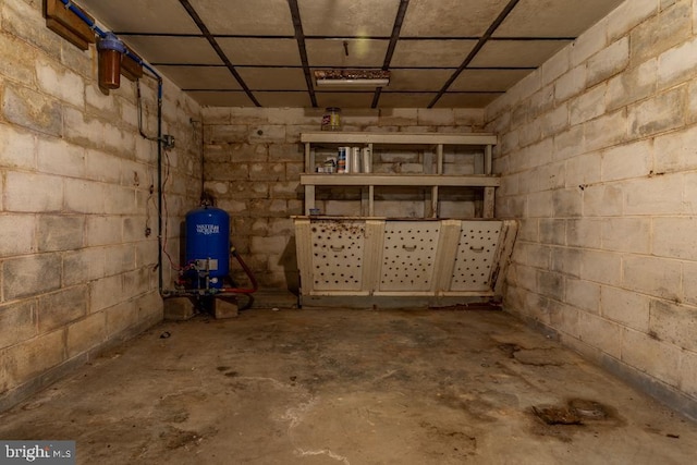 2520 Ridge Rd, Upper Tract, WV 26866 - below grade area with concrete block wall and a water pressure tank