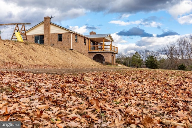2520 Ridge Rd, Upper Tract, WV 26866 - view of side of home with a chimney and brick siding
