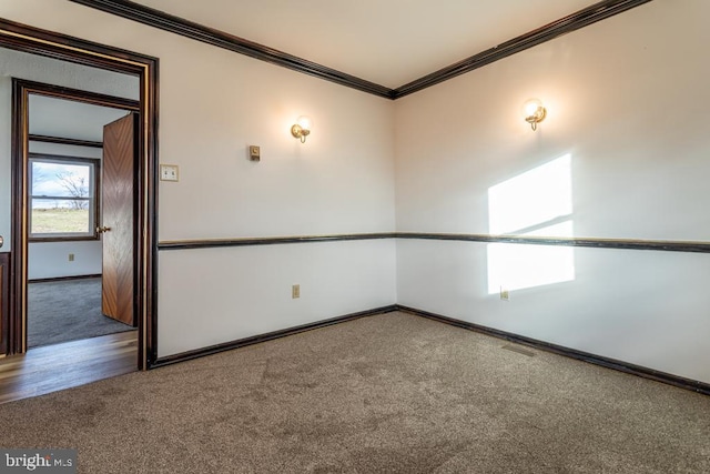 2520 Ridge Rd, Upper Tract, WV 26866 - carpeted spare room with crown molding and baseboards