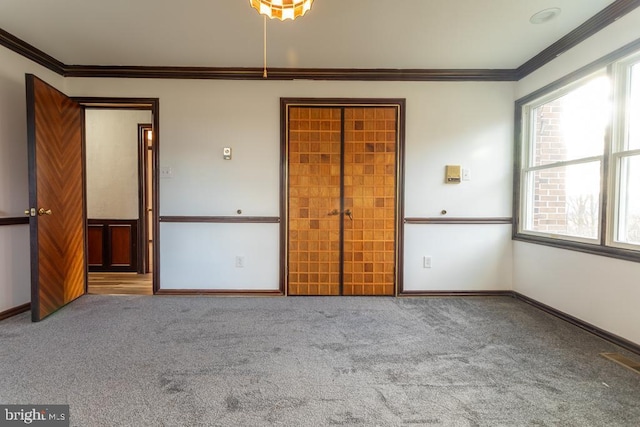2520 Ridge Rd, Upper Tract, WV 26866 - unfurnished bedroom with crown molding and carpet floors