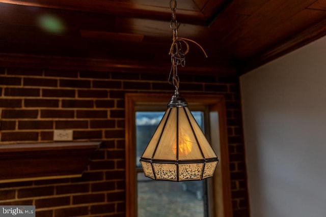 interior details with wood ceiling