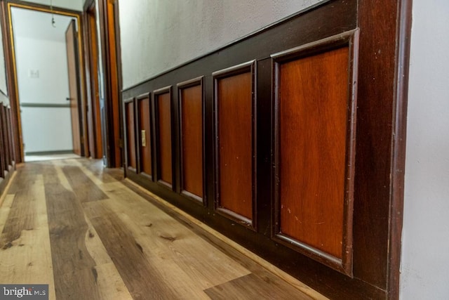 hall featuring light hardwood / wood-style flooring