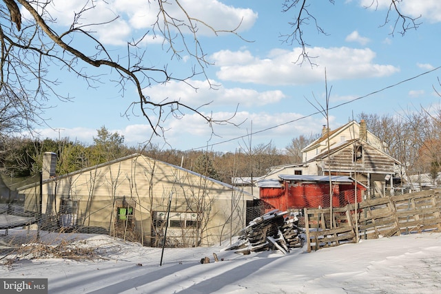 view of yard covered in snow