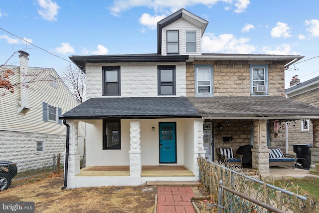 view of front of home with a porch