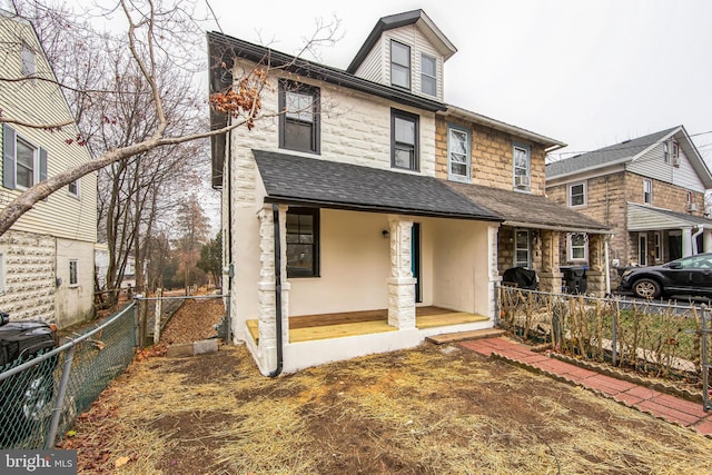 view of front of property with covered porch