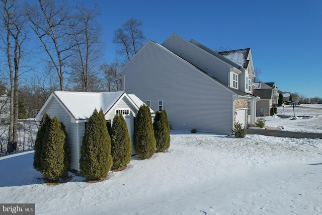 view of snowy exterior