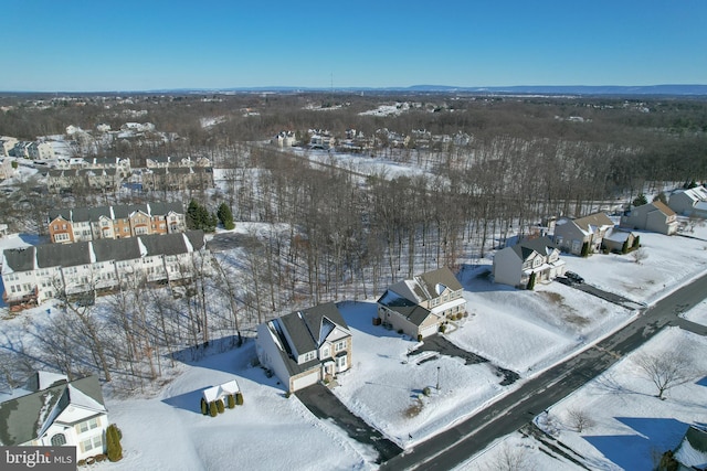 view of snowy aerial view