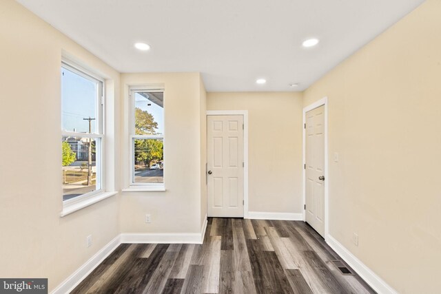 interior space featuring dark wood-type flooring