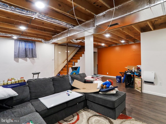 living room featuring hardwood / wood-style floors