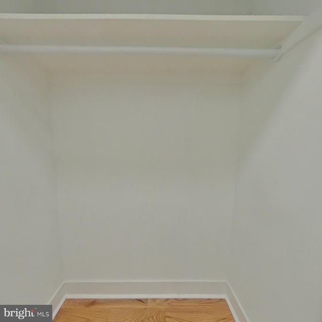 walk in closet featuring hardwood / wood-style flooring