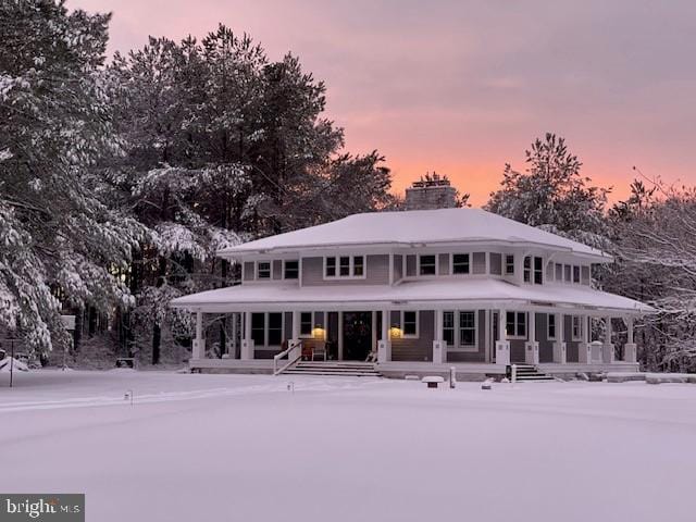 view of front of home with a porch