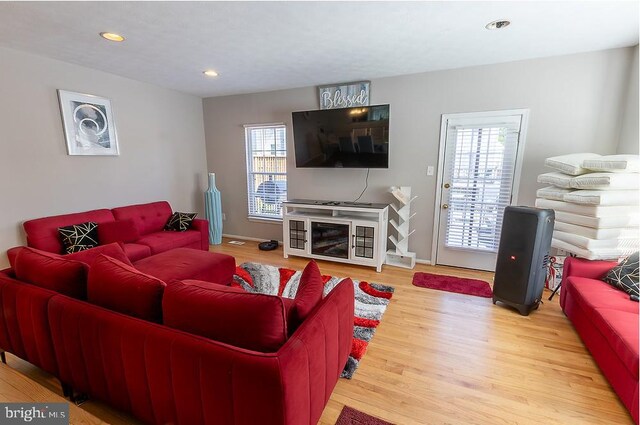 5310 Kelmscot Rd, Rosedale, MD 21237 - living area featuring plenty of natural light, recessed lighting, baseboards, and wood finished floors