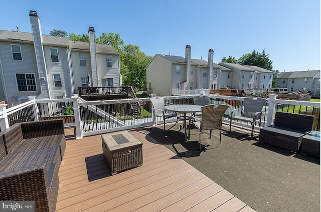 5310 Kelmscot Rd, Rosedale, MD 21237 - wooden terrace with a residential view and outdoor dining space