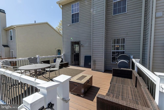 5310 Kelmscot Rd, Rosedale, MD 21237 - wooden deck featuring outdoor dining space