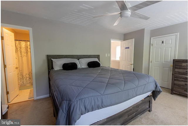 5310 Kelmscot Rd, Rosedale, MD 21237 - bedroom featuring carpet flooring, ceiling fan, baseboards, and ensuite bathroom
