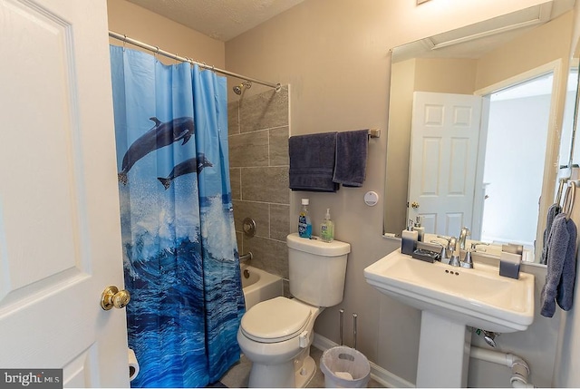 5310 Kelmscot Rd, Rosedale, MD 21237 - full bath featuring baseboards, shower / bath combo with shower curtain, and toilet