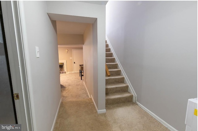 5310 Kelmscot Rd, Rosedale, MD 21237 - stairway with carpet floors and baseboards