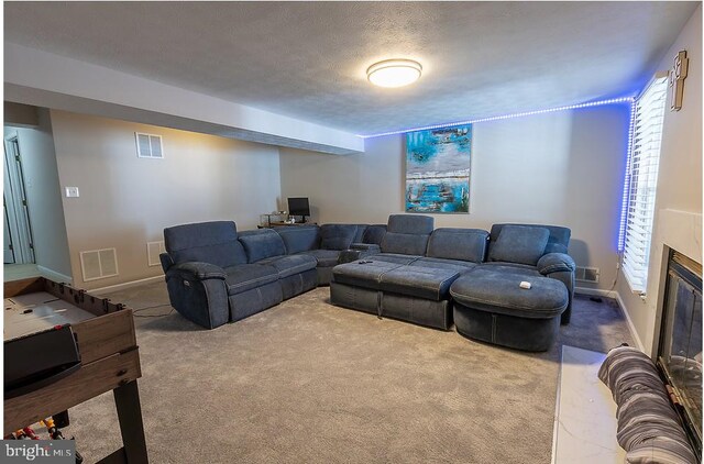 5310 Kelmscot Rd, Rosedale, MD 21237 - living room featuring carpet flooring, baseboards, and visible vents