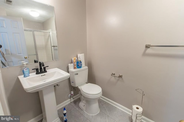 5310 Kelmscot Rd, Rosedale, MD 21237 - full bathroom featuring baseboards, a shower stall, toilet, and visible vents