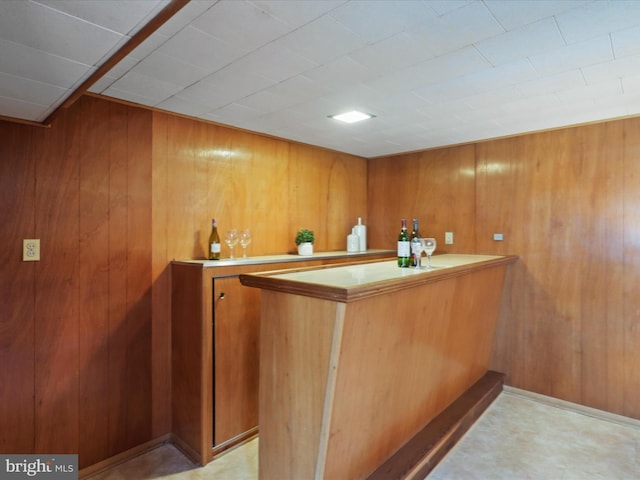 bar featuring wooden walls