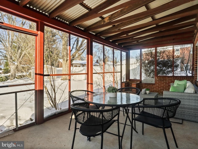 view of sunroom