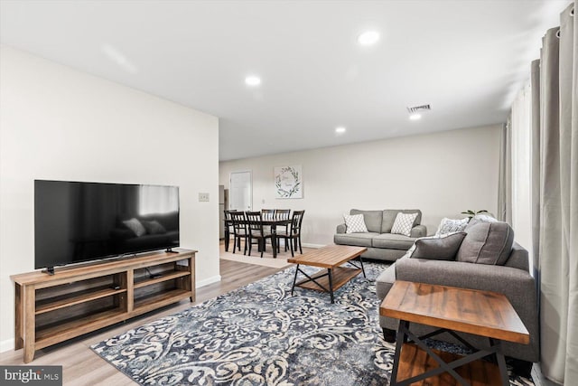 living room featuring hardwood / wood-style flooring