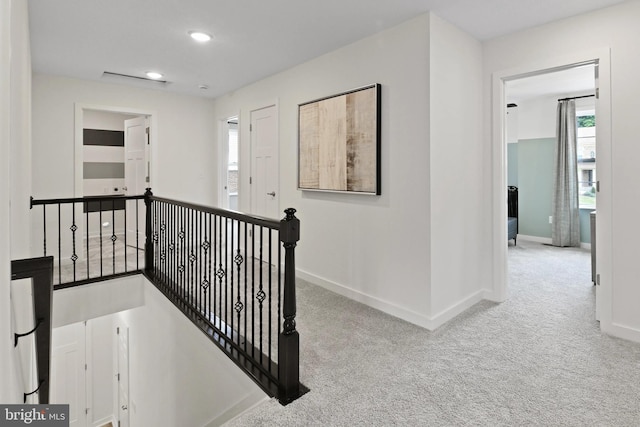 8 Timberidge Dr, Fredericksburg, VA 22406 - corridor featuring an upstairs landing, carpet floors, baseboards, and recessed lighting