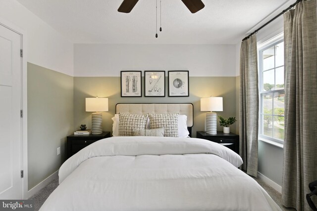 8 Timberidge Dr, Fredericksburg, VA 22406 - carpeted bedroom with baseboards and ceiling fan