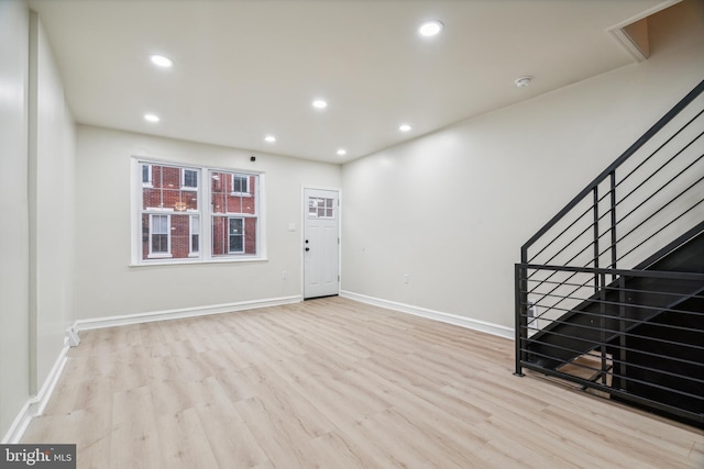 entryway with light wood-type flooring