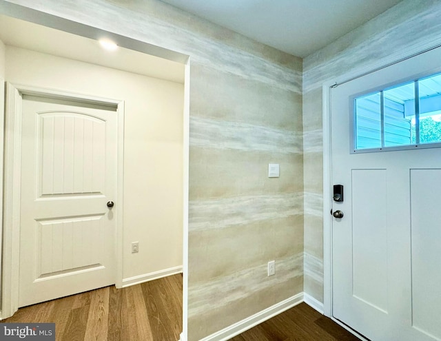 interior space with hardwood / wood-style floors