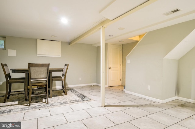 view of tiled dining space