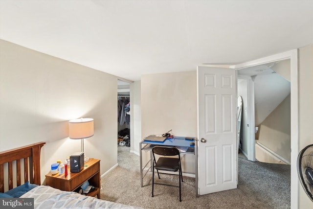 carpeted bedroom featuring a closet