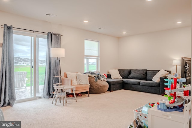 view of carpeted living room