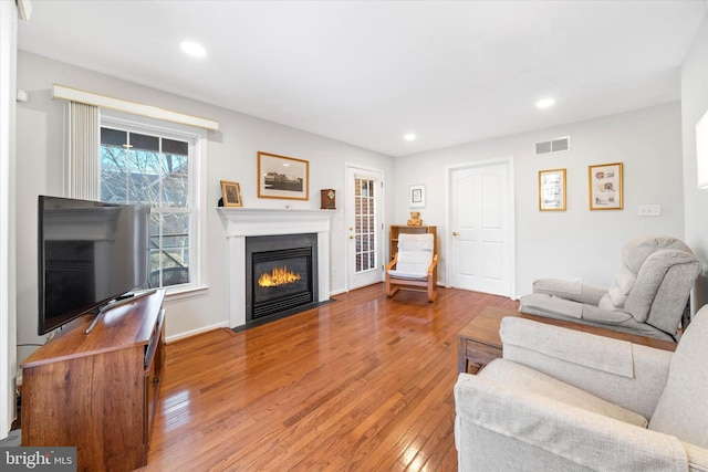 living room featuring hardwood / wood-style floors