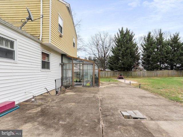 view of patio featuring an outdoor structure