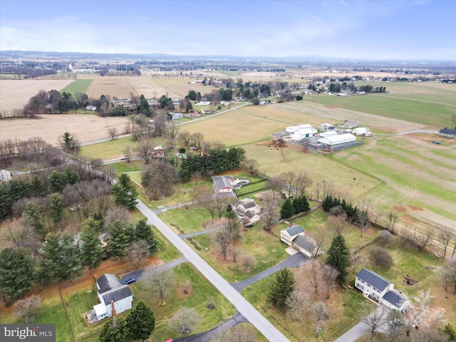 drone / aerial view with a rural view