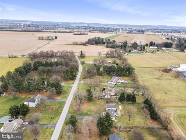 bird's eye view featuring a rural view