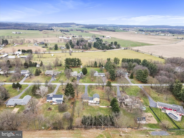 bird's eye view with a rural view